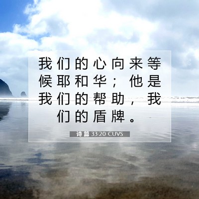 Picture 07 - 诗 篇 33:20 CUVS - 我 们 的 心 向 来 等 候 耶 和 华 ； - Bible Verse Picture