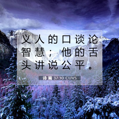 Picture 07 - 诗 篇 37:30 CUVS - 义 人 的 口 谈 论 智 慧 ； 他 的 舌 - Bible Verse Picture