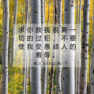Picture 07 - 诗 篇 39:8 CUVS - 求 你 救 我 脱 离 一 切 的 过 犯 ， - Bible Verse Picture