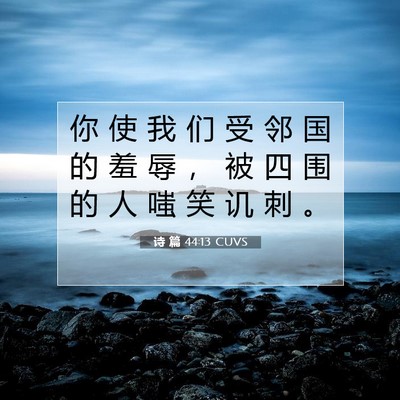 Picture 07 - 诗 篇 44:13 CUVS - 你 使 我 们 受 邻 国 的 羞 辱 ， 被 - Bible Verse Picture
