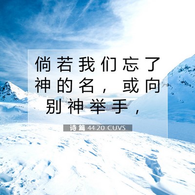 Picture 07 - 诗 篇 44:20 CUVS - 倘 若 我 们 忘 了 神 的 名 ， 或 向 - Bible Verse Picture
