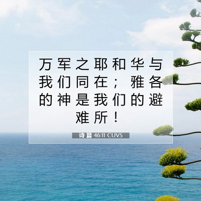 Picture 07 - 诗 篇 46:11 CUVS - 万 军 之 耶 和 华 与 我 们 同 在 ； - Bible Verse Picture