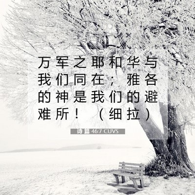 Picture 07 - 诗 篇 46:7 CUVS - 万 军 之 耶 和 华 与 我 们 同 在 ； - Bible Verse Picture