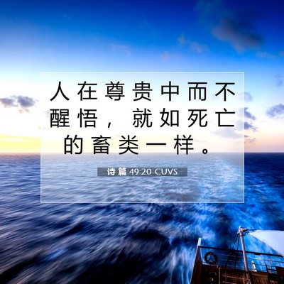 Picture 07 - 诗 篇 49:20 CUVS - 人 在 尊 贵 中 而 不 醒 悟 ， 就 如 - Bible Verse Picture