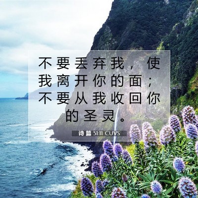 Picture 07 - 诗 篇 51:11 CUVS - 不 要 丢 弃 我 ， 使 我 离 开 你 的 - Bible Verse Picture