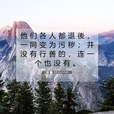 Picture 07 - 诗 篇 53:3 CUVS - 他 们 各 人 都 退 後 ， 一 同 变 为 - Bible Verse Picture