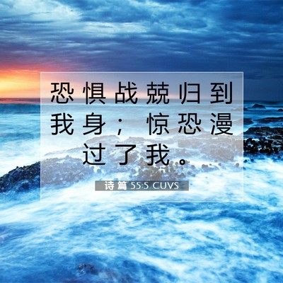 Picture 07 - 诗 篇 55:5 CUVS - 恐 惧 战 兢 归 到 我 身 ； 惊 恐 漫 - Bible Verse Picture
