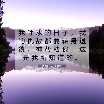 Picture 07 - 诗 篇 56:9 CUVS - 我 呼 求 的 日 子 ， 我 的 仇 敌 都 - Bible Verse Picture
