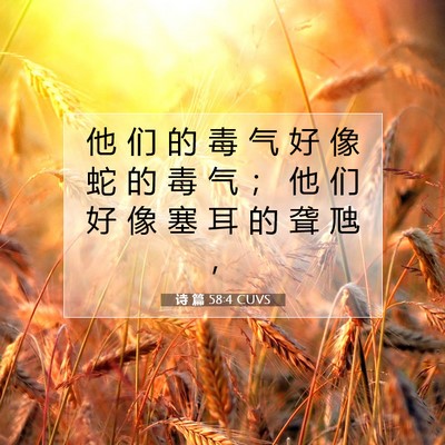 Picture 07 - 诗 篇 58:4 CUVS - 他 们 的 毒 气 好 像 蛇 的 毒 气 ； - Bible Verse Picture