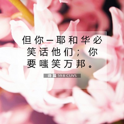 Picture 07 - 诗 篇 59:8 CUVS - 但 你 ─ 耶 和 华 必 笑 话 他 们 ； - Bible Verse Picture