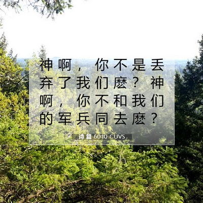 Picture 07 - 诗 篇 60:10 CUVS - 神 啊 ， 你 不 是 丢 弃 了 我 们 麽 - Bible Verse Picture
