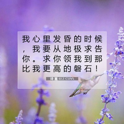 Picture 07 - 诗 篇 61:2 CUVS - 我 心 里 发 昏 的 时 候 ， 我 要 从 - Bible Verse Picture