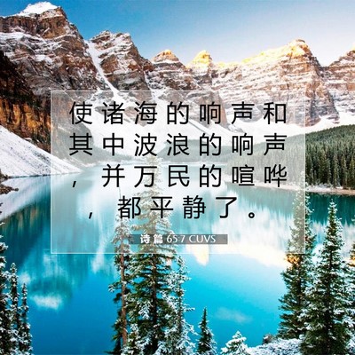 Picture 07 - 诗 篇 65:7 CUVS - 使 诸 海 的 响 声 和 其 中 波 浪 的 - Bible Verse Picture
