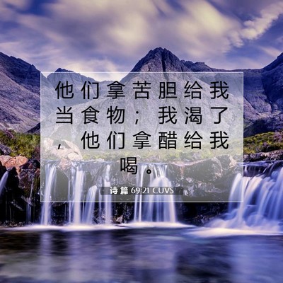 Picture 07 - 诗 篇 69:21 CUVS - 他 们 拿 苦 胆 给 我 当 食 物 ； 我 - Bible Verse Picture