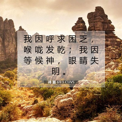 Picture 07 - 诗 篇 69:3 CUVS - 我 因 呼 求 困 乏 ， 喉 咙 发 乾 ； - Bible Verse Picture