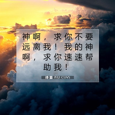 Picture 07 - 诗 篇 71:12 CUVS - 神 啊 ， 求 你 不 要 远 离 我 ！ 我 - Bible Verse Picture