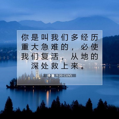 Picture 07 - 诗 篇 71:20 CUVS - 你 是 叫 我 们 多 经 历 重 大 急 难 - Bible Verse Picture