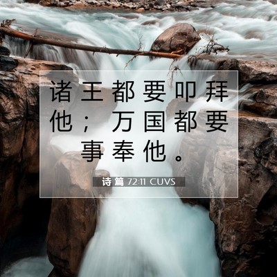 Picture 07 - 诗 篇 72:11 CUVS - 诸 王 都 要 叩 拜 他 ； 万 国 都 要 - Bible Verse Picture