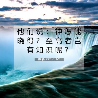 Picture 07 - 诗 篇 73:11 CUVS - 他 们 说 ： 神 怎 能 晓 得 ？ 至 高 - Bible Verse Picture