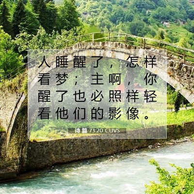 Picture 07 - 诗 篇 73:20 CUVS - 人 睡 醒 了 ， 怎 样 看 梦 ； 主 啊 - Bible Verse Picture