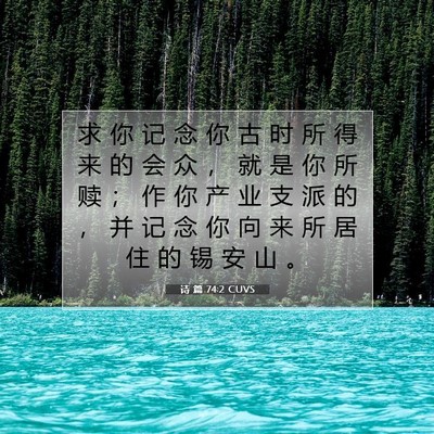 Picture 07 - 诗 篇 74:2 CUVS - 求 你 记 念 你 古 时 所 得 来 的 会 - Bible Verse Picture