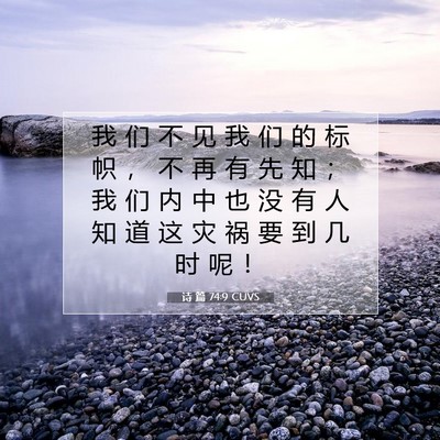 Picture 07 - 诗 篇 74:9 CUVS - 我 们 不 见 我 们 的 标 帜 ， 不 再 - Bible Verse Picture