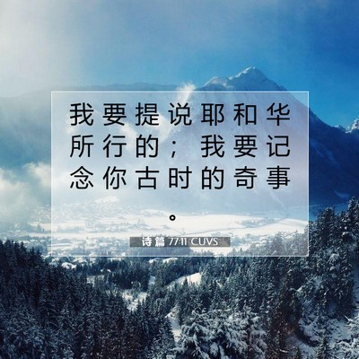 Picture 07 - 诗 篇 77:11 CUVS - 我 要 提 说 耶 和 华 所 行 的 ； 我 - Bible Verse Picture