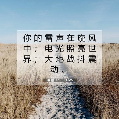 Picture 07 - 诗 篇 77:18 CUVS - 你 的 雷 声 在 旋 风 中 ； 电 光 照 - Bible Verse Picture