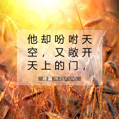 Picture 07 - 诗 篇 78:23 CUVS - 他 却 吩 咐 天 空 ， 又 敞 开 天 上 - Bible Verse Picture