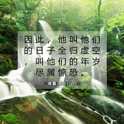 Picture 07 - 诗 篇 78:33 CUVS - 因 此 ， 他 叫 他 们 的 日 子 全 归 - Bible Verse Picture