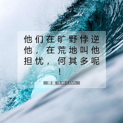 Picture 07 - 诗 篇 78:40 CUVS - 他 们 在 旷 野 悖 逆 他 ， 在 荒 地 - Bible Verse Picture