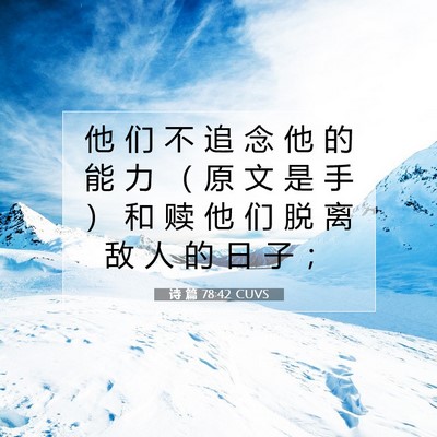 Picture 07 - 诗 篇 78:42 CUVS - 他 们 不 追 念 他 的 能 力 （ 原 文 - Bible Verse Picture