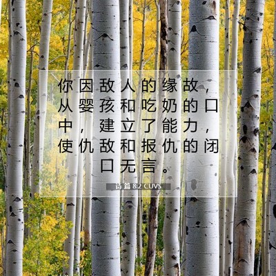 Picture 07 - 诗 篇 8:2 CUVS - 你 因 敌 人 的 缘 故 ， 从 婴 孩 和 - Bible Verse Picture