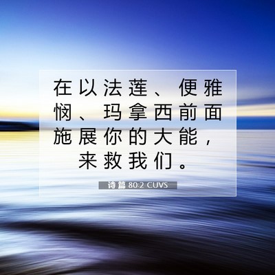 Picture 07 - 诗 篇 80:2 CUVS - 在 以 法 莲 、 便 雅 悯 、 玛 拿 西 - Bible Verse Picture