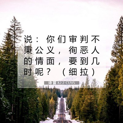 Picture 07 - 诗 篇 82:2 CUVS - 说 ： 你 们 审 判 不 秉 公 义 ， 徇 - Bible Verse Picture