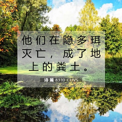 Picture 07 - 诗 篇 83:10 CUVS - 他 们 在 隐 多 珥 灭 亡 ， 成 了 地 - Bible Verse Picture