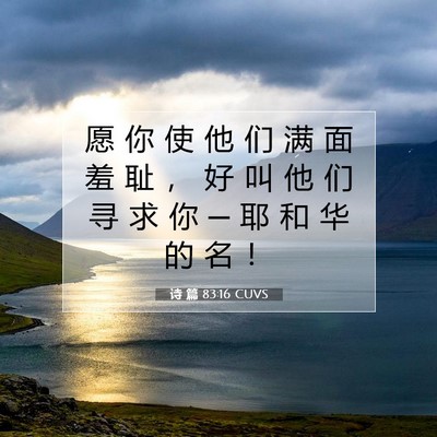Picture 07 - 诗 篇 83:16 CUVS - 愿 你 使 他 们 满 面 羞 耻 ， 好 叫 - Bible Verse Picture