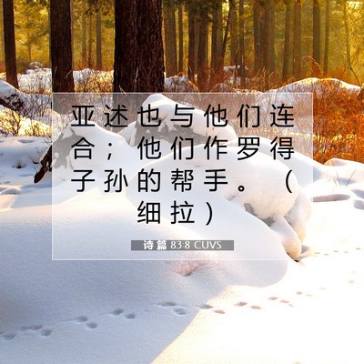 Picture 07 - 诗 篇 83:8 CUVS - 亚 述 也 与 他 们 连 合 ； 他 们 作 - Bible Verse Picture