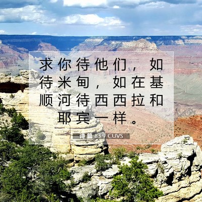Picture 07 - 诗 篇 83:9 CUVS - 求 你 待 他 们 ， 如 待 米 甸 ， 如 - Bible Verse Picture