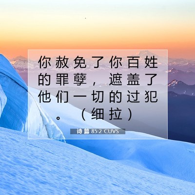 Picture 07 - 诗 篇 85:2 CUVS - 你 赦 免 了 你 百 姓 的 罪 孽 ， 遮 - Bible Verse Picture