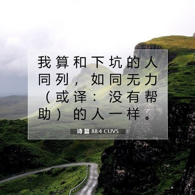 Picture 07 - 诗 篇 88:4 CUVS - 我 算 和 下 坑 的 人 同 列 ， 如 同 - Bible Verse Picture