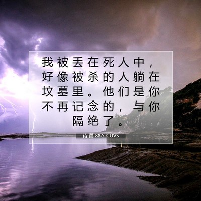 Picture 07 - 诗 篇 88:5 CUVS - 我 被 丢 在 死 人 中 ， 好 像 被 杀 - Bible Verse Picture
