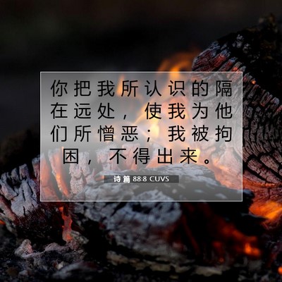 Picture 07 - 诗 篇 88:8 CUVS - 你 把 我 所 认 识 的 隔 在 远 处 ， - Bible Verse Picture