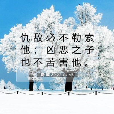 Picture 07 - 诗 篇 89:22 CUVS - 仇 敌 必 不 勒 索 他 ； 凶 恶 之 子 - Bible Verse Picture