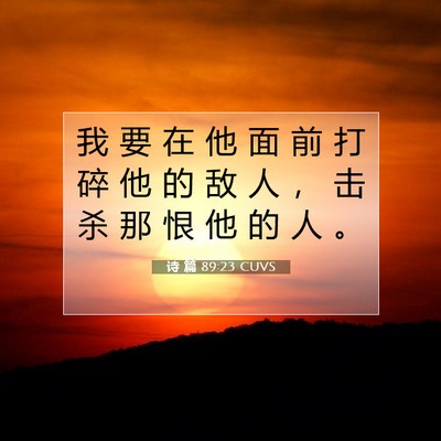 Picture 07 - 诗 篇 89:23 CUVS - 我 要 在 他 面 前 打 碎 他 的 敌 人 - Bible Verse Picture