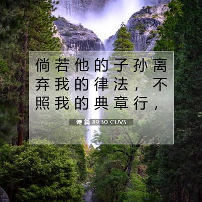 Picture 07 - 诗 篇 89:30 CUVS - 倘 若 他 的 子 孙 离 弃 我 的 律 法 - Bible Verse Picture