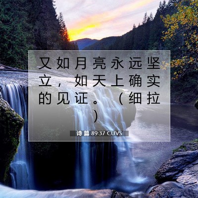 Picture 07 - 诗 篇 89:37 CUVS - 又 如 月 亮 永 远 坚 立 ， 如 天 上 - Bible Verse Picture