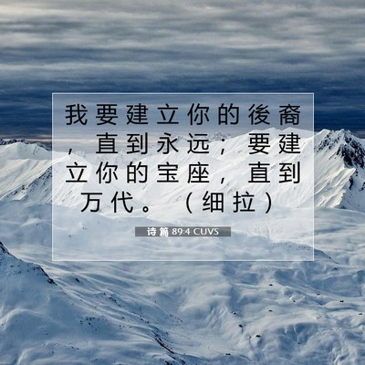 Picture 07 - 诗 篇 89:4 CUVS - 我 要 建 立 你 的 後 裔 ， 直 到 永 - Bible Verse Picture