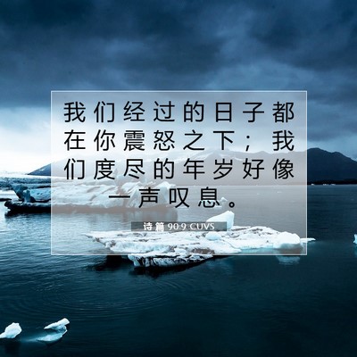 Picture 07 - 诗 篇 90:9 CUVS - 我 们 经 过 的 日 子 都 在 你 震 怒 - Bible Verse Picture