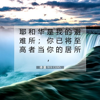 Picture 07 - 诗 篇 91:9 CUVS - 耶 和 华 是 我 的 避 难 所 ； 你 已 - Bible Verse Picture
